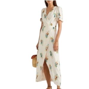 Madewell Ruffle-Sleeve Maxi Dress in Classic Corsage Size 12 Floral Cream